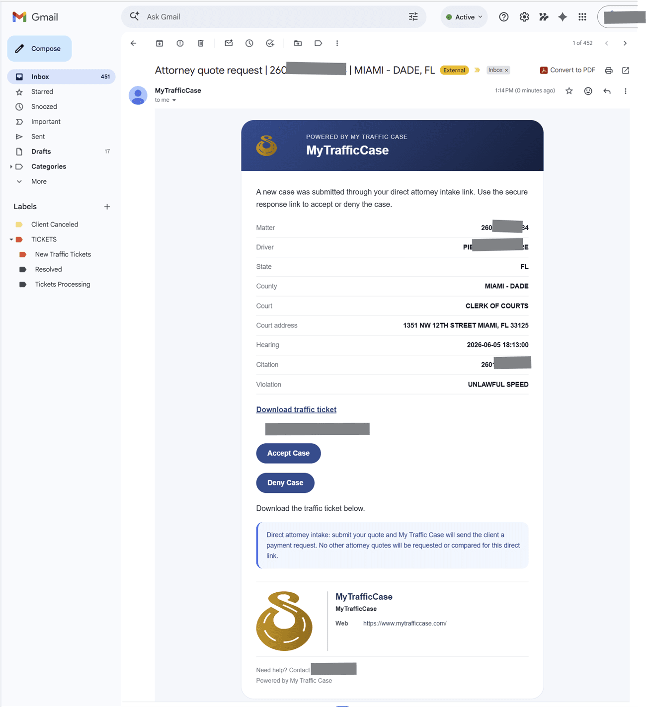 Sanitized quote request email generated from direct intake.